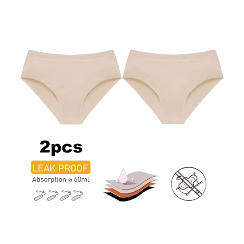 Period Panty Absorbent - Paquete de 2 bragas menstruales de