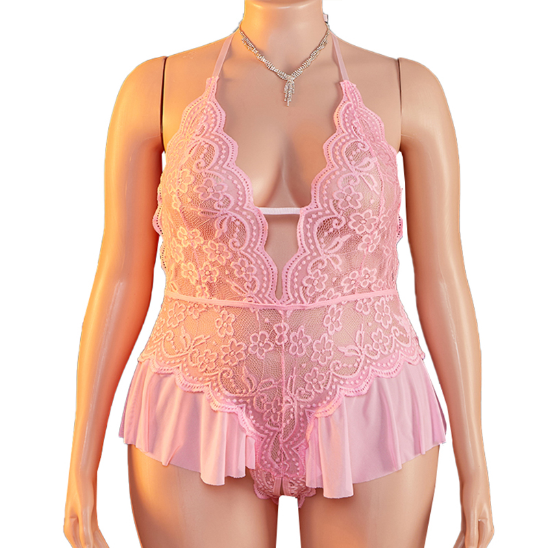 Lace Teddy Lingerie - Lencería sexy de encaje transparente con